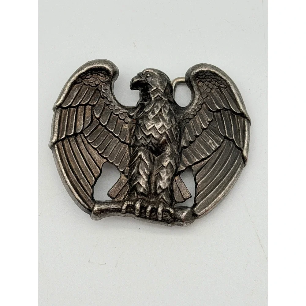 Vintage Avon Silver Tone Eagle Belt Buckle Patriotic Americana Western Biker